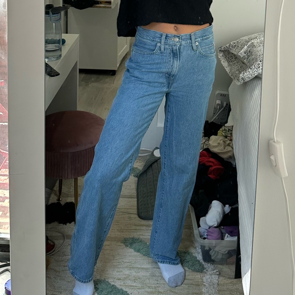 Baggy lowrise blue jeans